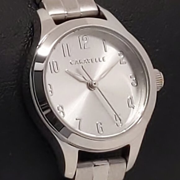 Caravelle Ladies Quartz Watch By Bulova Silvertone White Dial 24mm - Picture 8 of 12